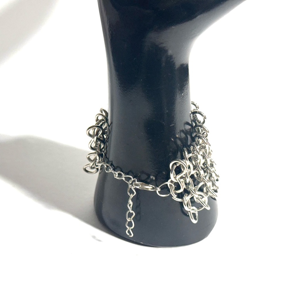 Gothic Chain Maille Chainmail Bracelet Interlocking Rings Medieval Castlecore - Picture 6 of 9